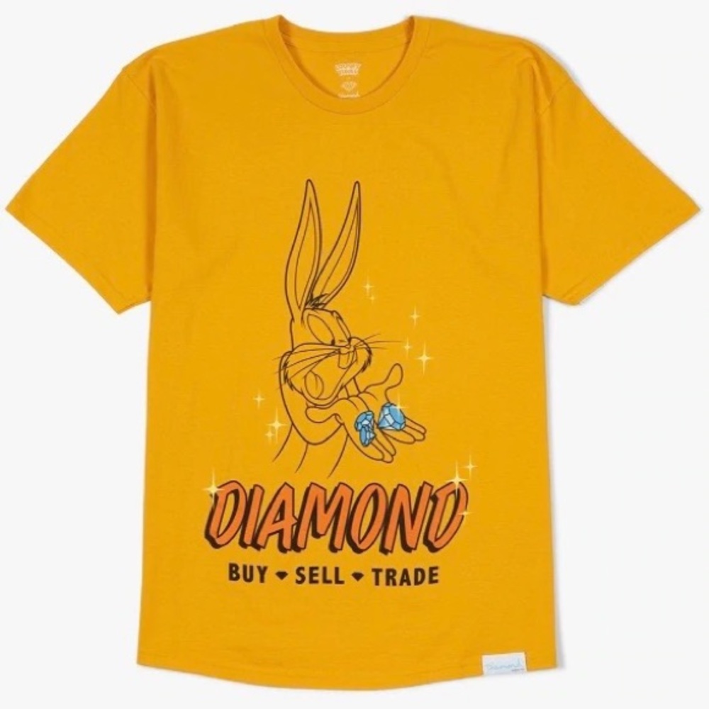 Diamond Supply Co. x Looney Tunes Highest Paid Gold T-Shirt